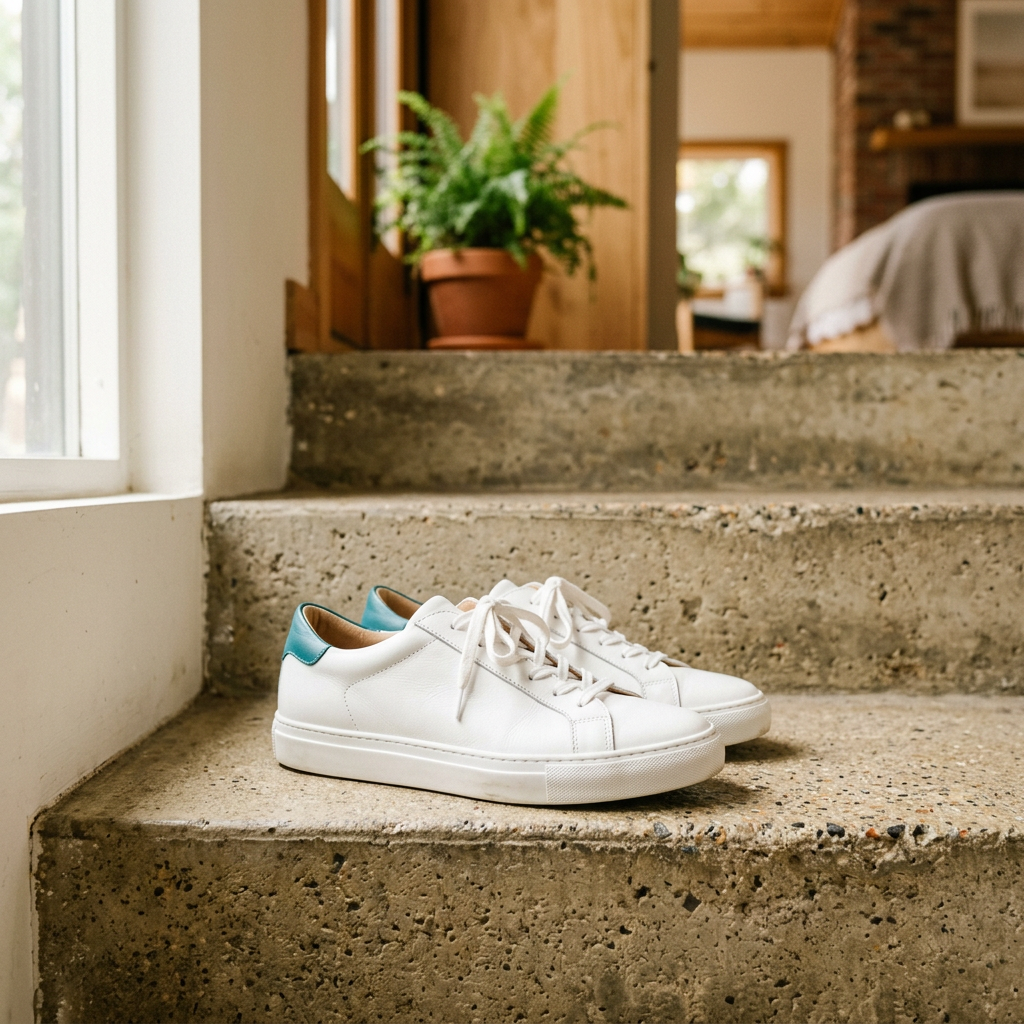 Teal-trim court runners